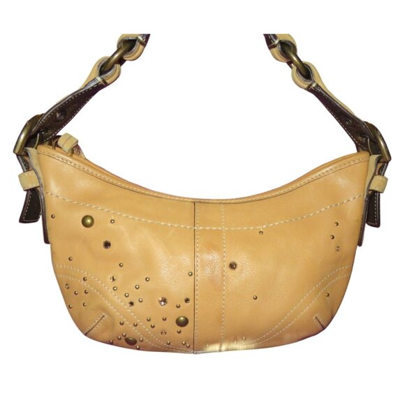Coach 2005 Soho Studs & Swarovski Crystal Distressed Vachetta Leather Demi Bag - Picture 1 of 13